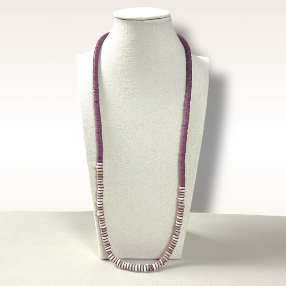 Free People Wanderin Belly Chain in Purple Puka Shell NWT Necklace Beach Summer - Picture 4 of 10